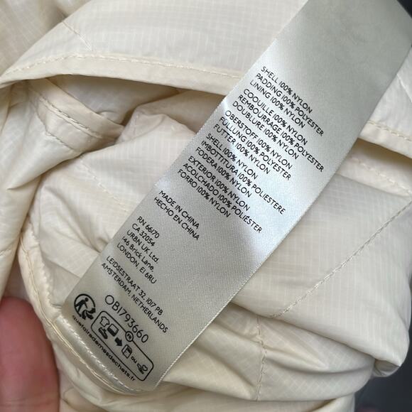 ANTHROPOLOGIE NWT  Lightweight Ivory Beige Quilted Shacket Size L - Picture 5 of 7